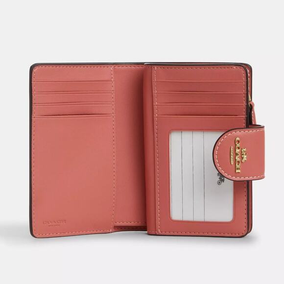 ❤️ Coach Medium Corner Zip Wallet In Signature Canvas With Floral Print - Picture 2 of 10